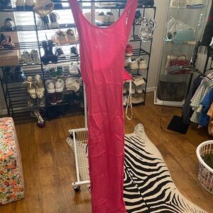 Vibrant Pink Sleeveless Maxi Dress